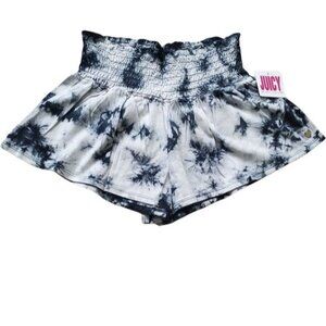 juicy Couture Pitch Black Bleach TRK Tie Dye Short Sz Small stretchy nwt